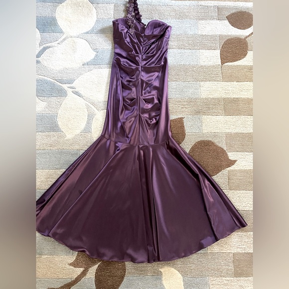Xscape Purple By Joanna Chen Fish Tail Gown Formal Dress B1 - Picture 7 of 8